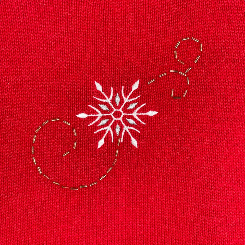 Southern Lady II Red Snowflake Sweater Vest Size 1X - Picture 6 of 7